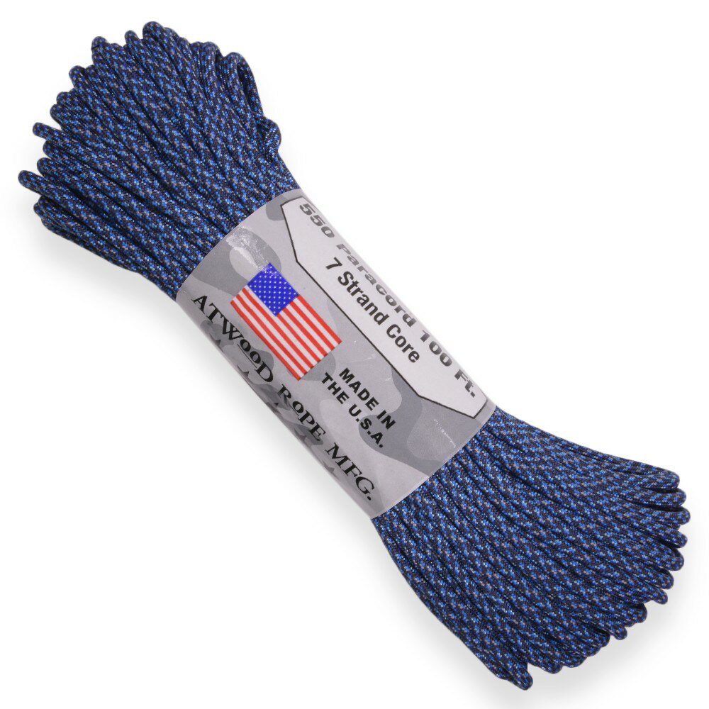ATWOOD ROPE 550パラコード タイプ3 ブルースペックカモ [ 30m ] アトウッドロープ ARM 商用 Blue Spec..
