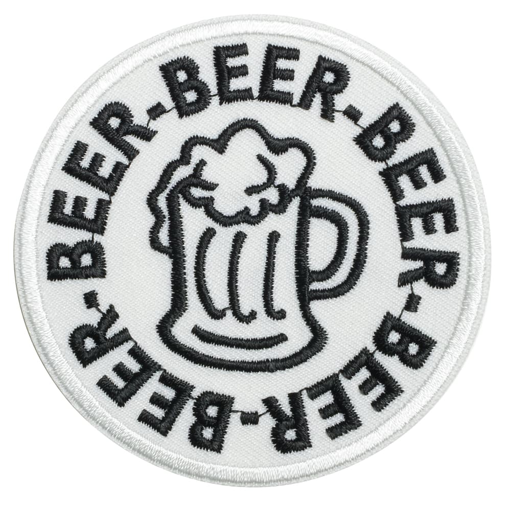 アイロンパッチ Beer Beer Beer ビールジョッキ アイロン接着 ビール ジョークパッチ ミリタリーワッペン ミリタリーパッチ アップリケ スリーブバッジ
