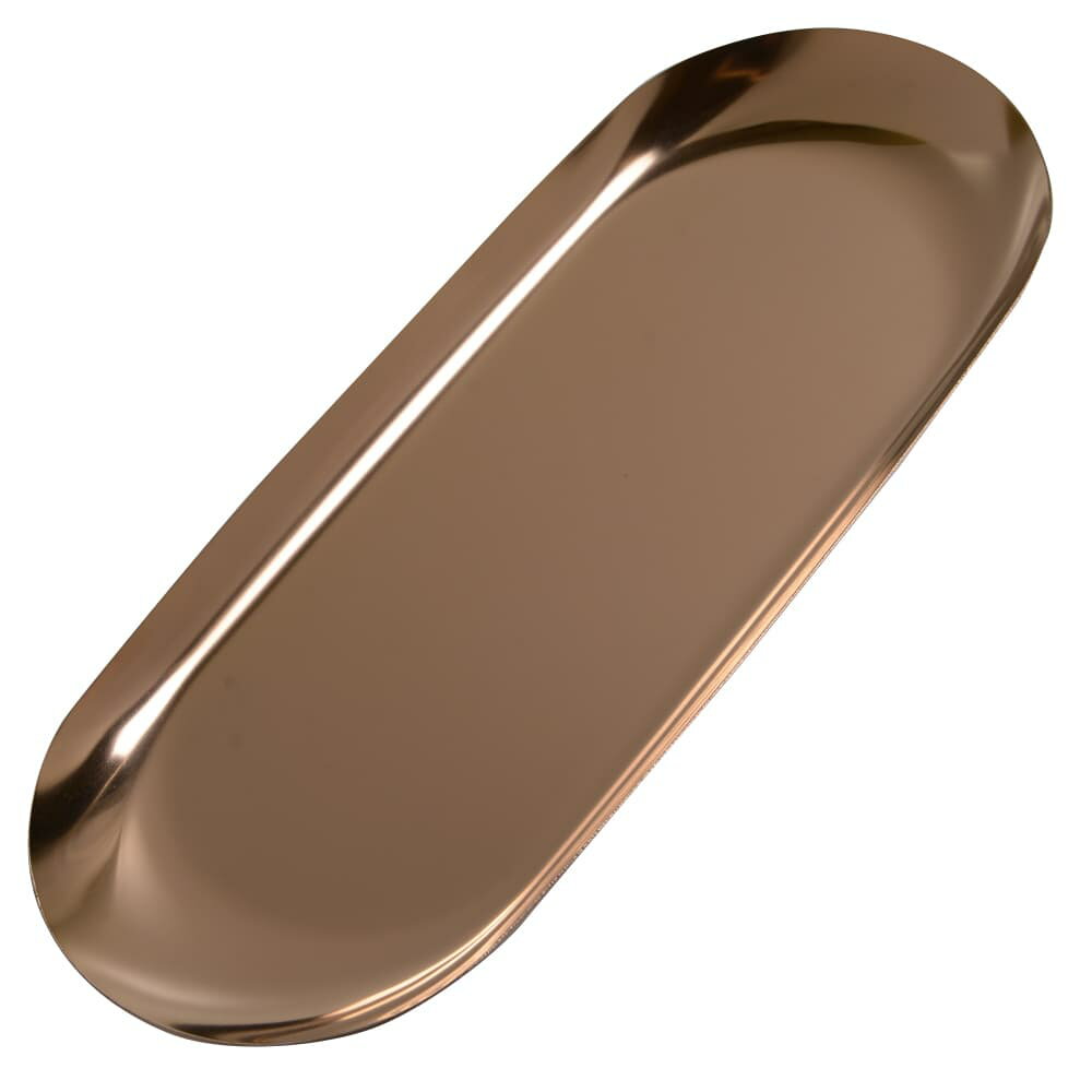 キャッシュトレー 楕円形 ステンレス 小物置き [ ピンク / 大 ] コイントレー ステンレストレー トレイ ポッド 受け皿 小銭受け つり銭受け 小物容器 小物入れ