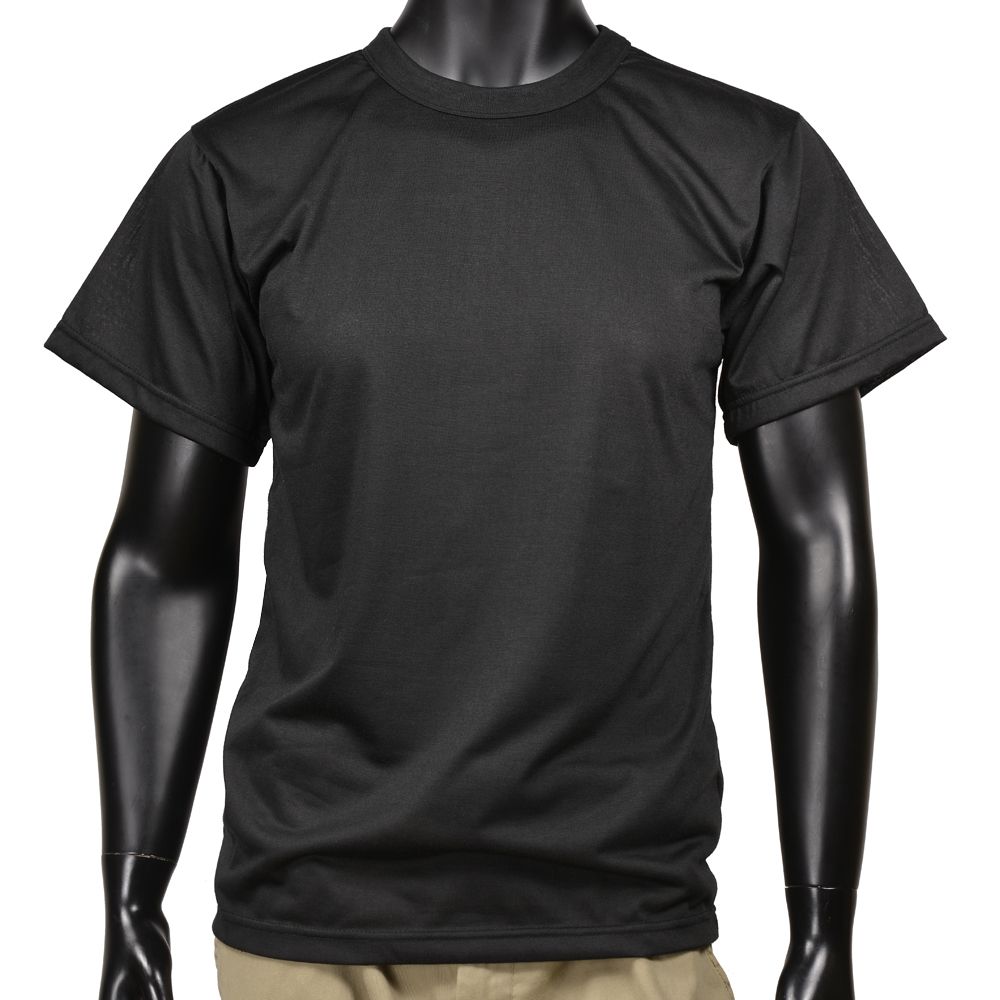 Rothco Tシャツ 半袖 無地 ポリエステル [ ブラック / Lサイズ ] メンズTシャツ 半そで プリント デザイン スポーツ ミリタリーTシャツ ミリタリーシャツ 半袖Tシャツ 軍服 戦闘服 BDU ACU アーミー コンバット ファティーグ タクティカル アーミーコンバットユニフォーム