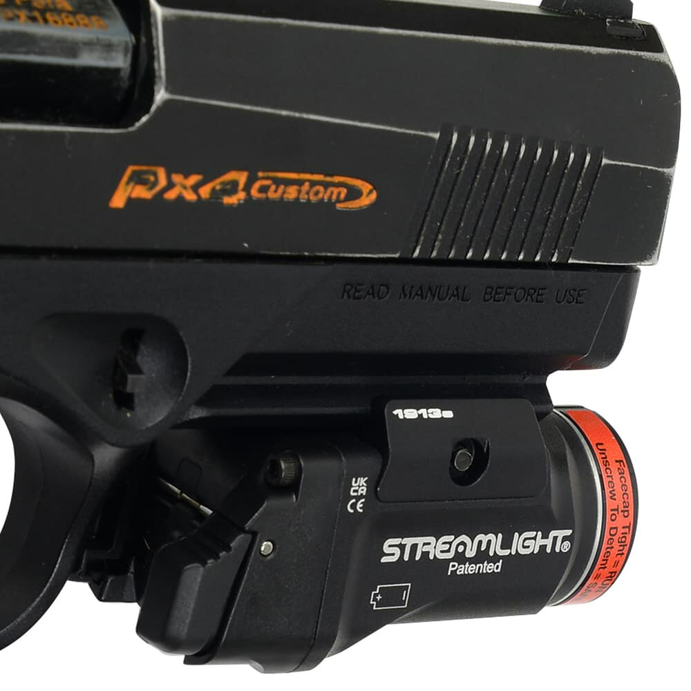 ミリタリーショップ レプマートのSTREAMLIGHT ウェポンライト TLR-7 X SUB 1913ピカティニーショートレール対応 69402 ストリームライト サブコンパクトハンドガン タクティカルライト ウエポンライト ピストルライト 1913ピカティニー ショート けん銃用ライト ハンドガンライト ガンライト｜アングル2