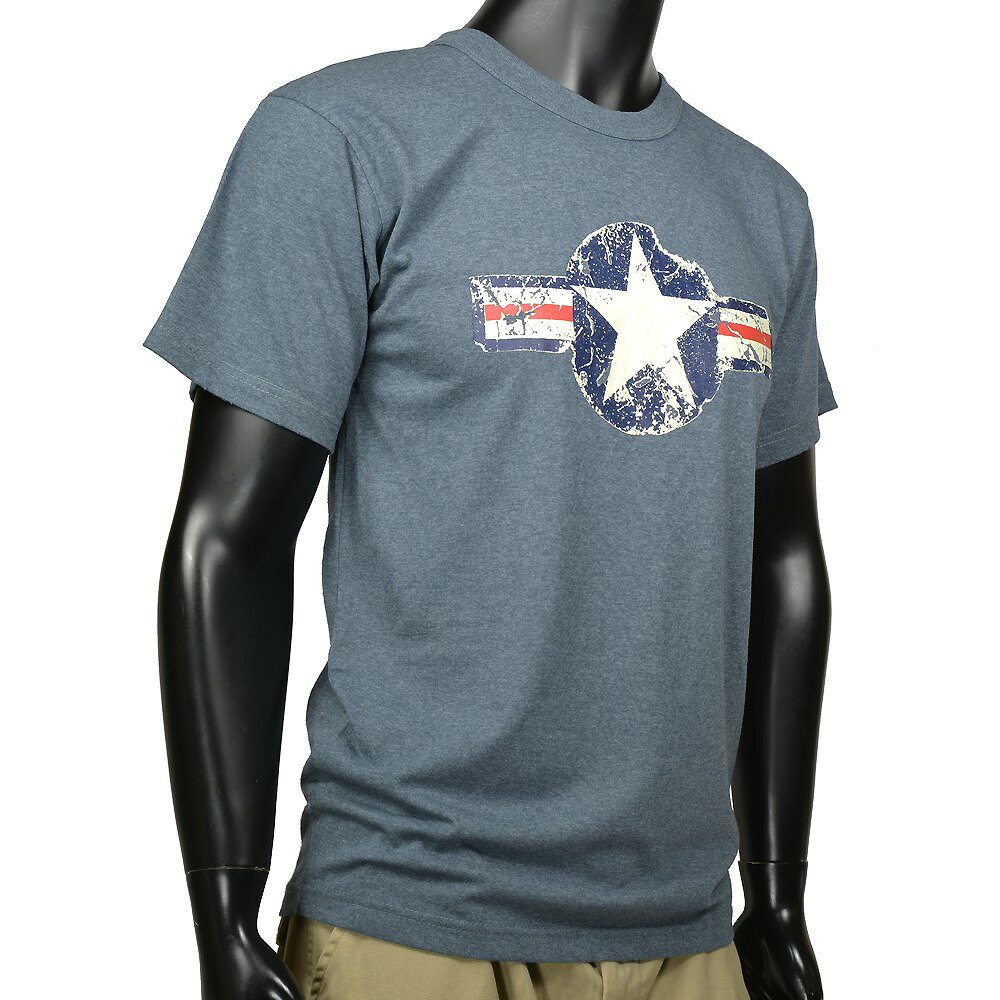 ミリタリーショップ レプマートのRothco Tシャツ 半袖 エアーコープ [ ブルー / Lサイズ ] 半袖Tシャツ 軍服 戦闘服 BDU ACU アーミー コンバット ファティーグ タクティカル アーミーコンバットユニフォーム バトルドレスユニフォーム｜アングル2