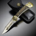 BUCK 折りたたみナイフ 112 限定品 イエローホースカスタム バタフライ刻印 バックナイフ Ranger レンジャー Butterfly フォールディング...