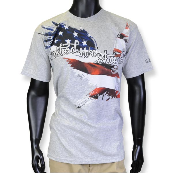 5.11タクティカル Tシャツ 半袖 ユナイテッド・ウィ スタンド [ ヘザーグレー / Lサイズ ] 41006AK 511Tactical ミリタリーシャツ 半袖シャツ アーミーシャツ アサルトシャツ TDUシャツ 半袖Tシャツ 軍服 戦闘服 BDU ACU アーミー コンバット ファティーグ タクティカル