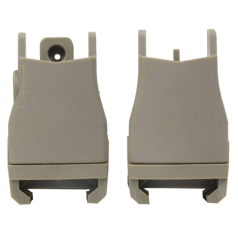 ミリタリーショップ レプマートのFMA フリップアップサイト Flip up Sight フロント&リアセット 20mmレール対応 TB1138 [ デザート ] エフエムエー フリップアップサイトセット アイアンサイト 照星 照門 照準器 フロントサイト リアサイト 金属サイト 鉄サイト｜アングル2