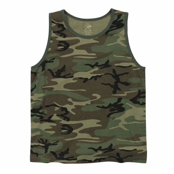 Rothco タンクトップ コットン混紡 迷彩 [ ヴィンテージウッドランドカモ / Mサイズ ] |Rothco メンズTシャツ 半そで プリント デザイン スポーツ ミリタリーTシャツ ミリタリーシャツ ランニングシャツ 袖なし スリーブレス ノースリーブ 袖なしシャツ 袖なしトップス