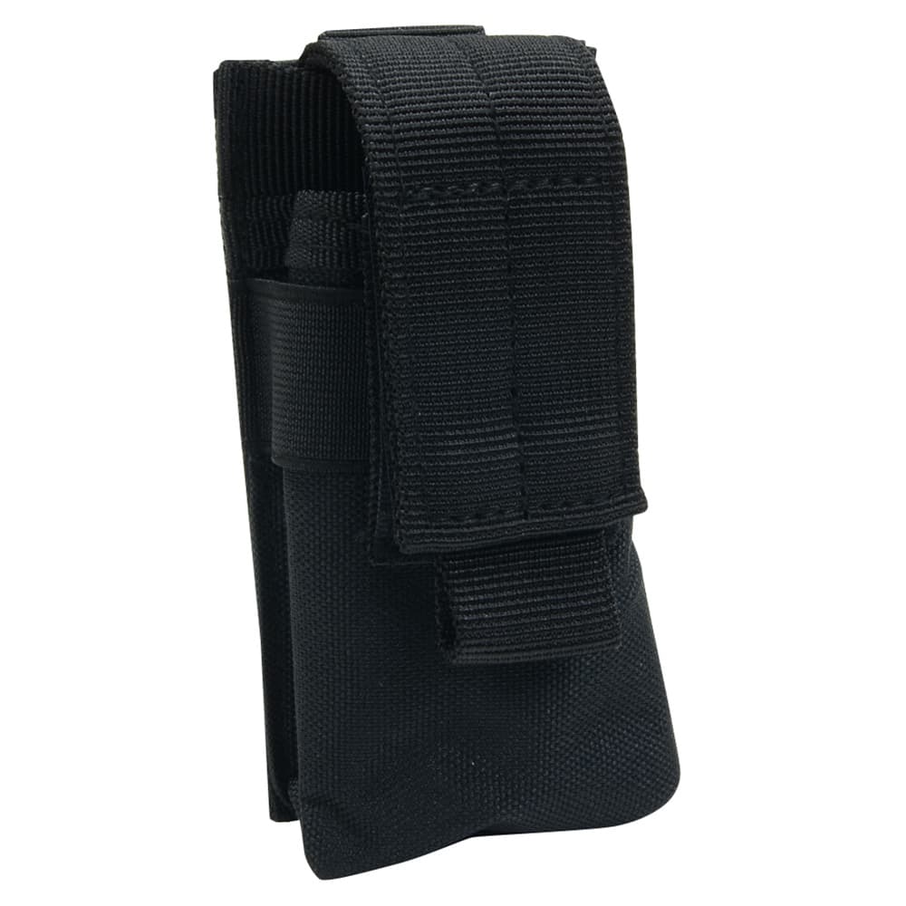 フラッシュライトポーチ MOLLE対応 ベルクロ高さ調整可能 ナイロン [ ブラック ] 懐中電灯ポーチ ライ..