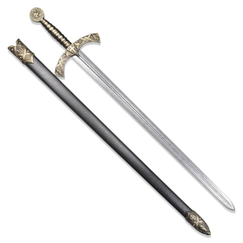 デニックス Knight Templar Sword十字軍のテンプル騎士団を象徴するレプリカ剣中世ヨーロッパで活躍した十字軍のテンプル騎士団によって用いられていた刀剣がモデルになった、DENIXのナイトテンプラーソードのレプリカ剣。ハンドルにはテンプル騎士団の紋章が細部まで復刻され、柄の中央には十字軍の紋章、両側には十字軍と仮想動物であるバジリスクが刻印、シースには十字軍の兵隊と紋章が刻印されているので、十字軍のテンプル騎士団を象徴する刀剣となっています。※製品の仕様、外観はメーカーより予告なく変更されますので、気になる点や、詳細はメールで別途お問合わせください。PC・モニタの環境で色が実物と多少異なる場合があります。布製品などは個体差があり、寸法に誤差が多少ありますので、ご了承くださいませ。模造刀の詳細こちらは「DENIX ナイトテンプラーソード 模造刀 ロングソード 4163 [ ブラック ]」のご購入ページです。全長約112cmブレード長さ約75.5cm刃厚約6mm重量約2350g素材亜鉛合金付属品シースカラーブラック、ゴールド他のバリエーションはこちら[ ゴールド ][ ブラック ]DENIXは地中海のスペイン、イベリア半島の沖に浮かぶメノルカ島に工場置くモデルガンなどを製造するメーカー。ホセ・コルテロとセバスティアン・リュルの2人の創業パートナーが、ジュエリー部門での経験と知識、粘り強さと熱意を持って、1966年にゼロから会社を設立しました。同社は現在、Denix、S.A.として世界40カ国以上に販売、明確な成長と輸出志向型、フレキシブルな生産体制で、財政的にクリアな、ファミリービジネスです。同社のカタログでは、ニューモデルを毎年更新し、レプリカ銃器、モダンまたはアンティーク銃、剣、ナイフ、レターオープナー、ミニチュア、アクセサリー、武器やアクセサリーなど多数のアイテムを製造しています。[DENIX/デニックス]DENIXの商品一覧[2924][d01362103292400000000][000DX] デニックス Knight Templar Sword レプリカ 模造ナイフ 練習用 ブラック Black ゴールド Gold 十字軍 テンプル騎士団 西洋剣 西洋武具 レプリカ刀 レプリカソード 刀剣模型 模型刀剣 美術刀 模擬刀軍モノ・輸入雑貨 ＞ 甲冑・模造刀・装飾銃 ＞ 模造刀取り扱いブランド ＞ 《タ》行 ＞ 《テ》で始まるブランド ＞ DENIX[デニックス]軍モノ・輸入雑貨 [甲冑・模造刀・装飾銃/模造刀]こちらは「DENIX ナイトテンプラーソード 模造刀 ロングソード 4163 [ ブラック ]」のご購入ページです。【DENIX ナイトテンプラーソード 模造刀 ロングソード 4163 [ ブラック ]】中世ヨーロッパで活躍した十字軍のテンプル騎士団によって用いられていた刀剣がモデルになった、DENIXのナイトテンプラーソードのレプリカ剣。ハンドルにはテンプル騎士団の紋章が細部まで復刻され、柄の中央には十字軍の紋章、両側には十字軍と仮想動物であるバジリスクが刻印、シースには十字軍の兵隊と紋章が刻印されているので、十字軍のテンプル騎士団を象徴する刀剣となっています。軍モノ・輸入雑貨 ＞ 甲冑・模造刀・装飾銃 ＞ 模造刀取り扱いブランド ＞ 《タ》行 ＞ 《テ》で始まるブランド ＞ DENIX離島・一部地域への大型商品の配送は、配送料見積もりとなります。&nbsp;