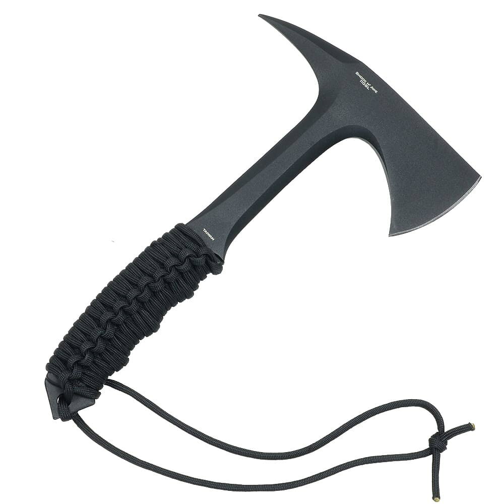 ミリタリーショップ レプマートのBrowning トマホーク Shock N Awe Tomahawk パラコード巻きハンドル 320110BL ブローニング axe ショックアンドオートマホーク 薪割り おの オノ アックス 手斧 ハンドアックス 手打ち斧 薪割り斧 薪割り用斧 キャンプアックス ハチェット アウトドアアックス｜アングル2