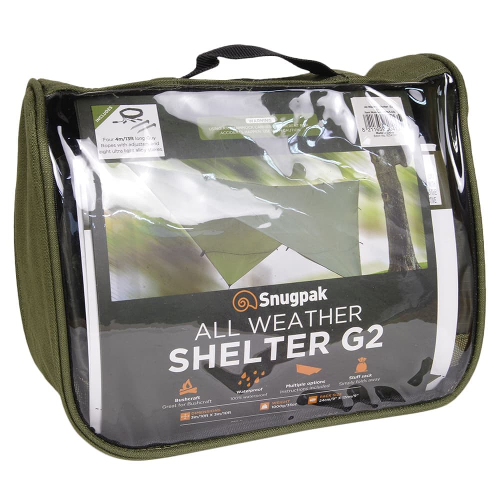 Snugpak テント オールウェザーシェルター G2 スナグパック all weather shelter テントシート タープ 軍幕 パップテント 野営 キャンプ 野外 防水 防風 日よけ 小型テント