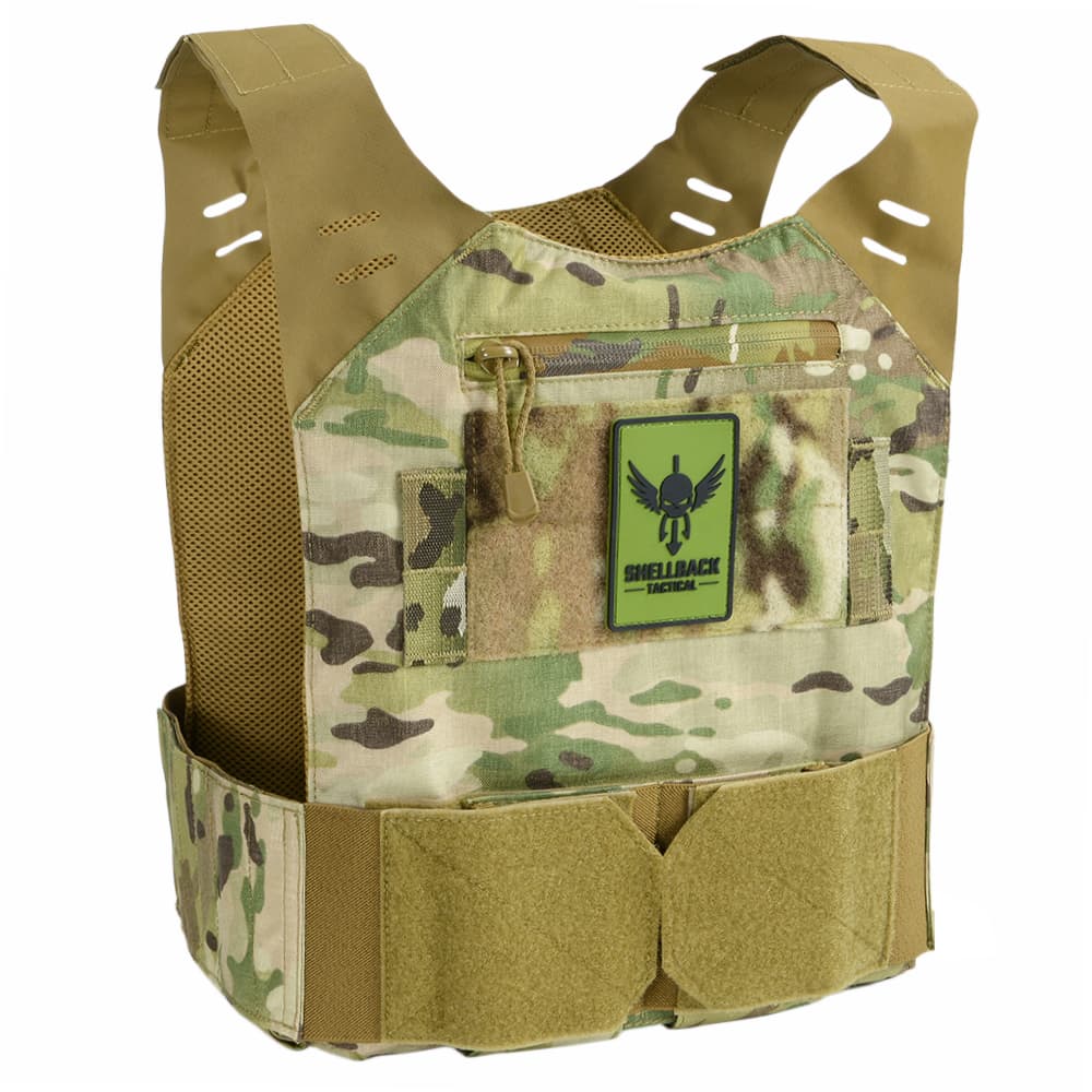 SHELLBACK TACTICAL プレートキャリア 薄型 STEALTH LOW VIS [ マルチカム ] プレキャリ プレートキャリアー 防弾プレートキャリア シェルバックタクティカル Concealable ステルスローヴィス 軽量型 マガジンポーチ付き 10x12 ESAPIプレート対応 Plate Carrier