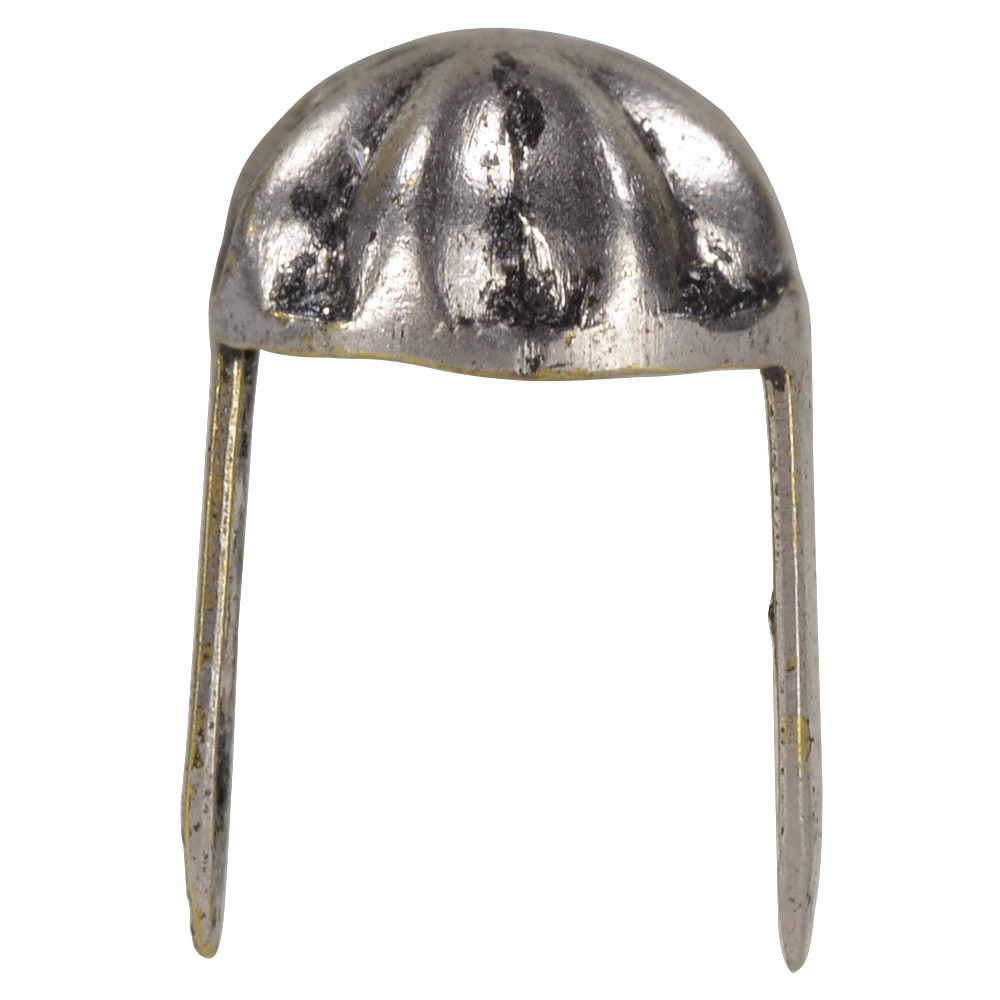 アンブレラ型 スタッズ 2爪ロング 6mm アンティークニッケル [ 1個 ] アンティーク風 革細工 スタッズベルト レザークラフト材料 メンズベルト自作 ハンドメイド リベット スネールヘッド 金属鋲 円すい トゲ 棘 ラウンド型 レザークラフト資材