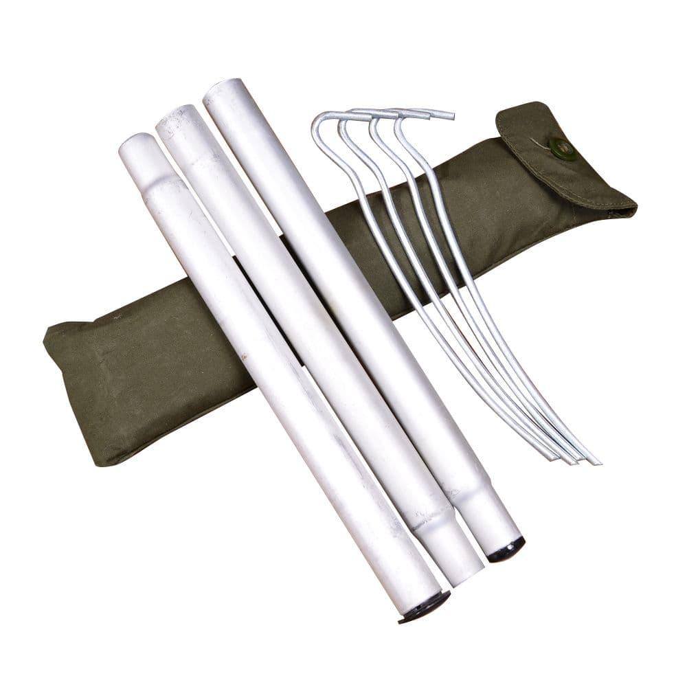 ポーランド軍放出品 テント用ペグ&ポール 収納袋付き 軽量モデル 軍幕 パップテント 設営 テントカトラ..