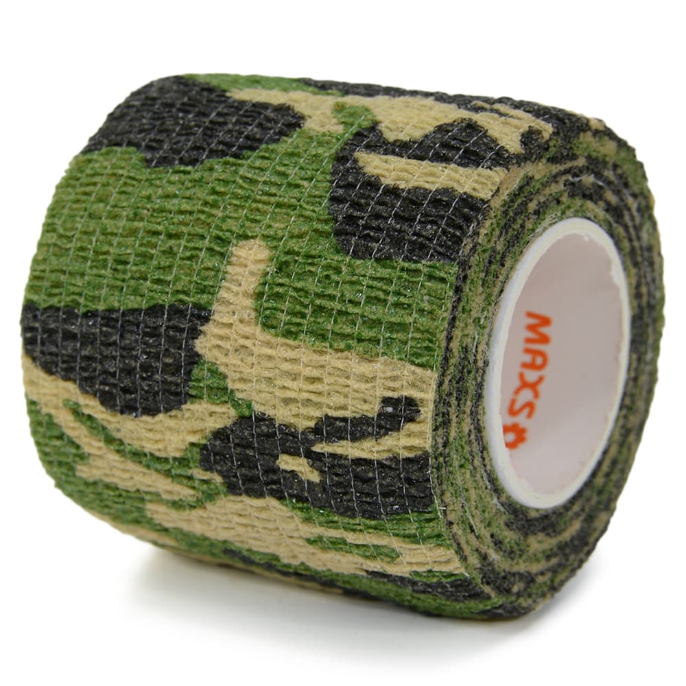 ミリタリー 迷彩テープ サバゲー確実な固定を可能にする伸縮性カモフラージュテープ巻きつけるだけで手軽にカモフラージュ加工ができる迷彩柄の伸縮テープです。1巻きにつき長さは約4.5m。テープ同士が重なった部分が接着するのでテープ自体に粘着性はありません。テープ痕を残さず簡単に剥がすことができるのもポイント。弾性のあるポリエステル生地が使われているため、トイガンのグリップなどの滑り止めシートとしての使用もオススメです。※製品の仕様、外観はメーカーより予告なく変更されますので、気になる点や、詳細はメールで別途お問合わせください。PC・モニタの環境で色が実物と多少異なる場合があります。布製品などは個体差があり、寸法に誤差が多少ありますので、ご了承くださいませ。クイックテープの詳細幅約5cm(伸縮性あり)全長伸ばした状態で約4.5m他のバリエーションはこちら[ 07式迷彩 ][ 3カラーカモ ][ ACUデジタルカモ ][ CCEカモ ][ M98カモ ][ アーバンカモ ][ グリーンウッドランドカモ ][ サンドリーフカモ ][ スノーカモ ][ デザートカモ ][ デザートデジタルカモ ][ マルチカム ][ メープルリーフカモ ][ リアルツリー ][ リーフカモ ][2687][d00011041216726870000]カモフラテープ カモテープ 保護ラップ カモフラ—ジュロール 迷彩帯 迷彩グリップ 迷彩ラップ カモラップ カモフラージュグリップテープ 迷彩グリップテープ カモグリップテープ カモフラージュロール 迷彩ロール カモロール カモフラージュテープ 迷彩テープ 迷彩柄テープ カモフラージュ 迷彩 カモ 偽装 付属品 オプション 付帯品 パーツ 部品 取替 取り替え 予備 消耗品 レプマート repmart 激安通販 激安販売サバゲー装備 ＞ アクセサリー ＞ カモフラージュテープ ＞ グリップテープ[ミリタリー]サバゲー装備 [アクセサリー/カモフラージュテープ/グリップテープ]【カモフラージュテープ 布製 クイックテープ 迷彩 幅5cm [ 3カラーカモ ]】巻きつけるだけで手軽にカモフラージュ加工ができる迷彩柄の伸縮テープです。1巻きにつき長さは約4.5m。テープ同士が重なった部分が接着するのでテープ自体に粘着性はありません。テープ痕を残さず簡単に剥がすことができるのもポイント。弾性のあるポリエステル生地が使われているため、トイガンのグリップなどの滑り止めシートとしての使用もオススメです。サバゲー装備 ＞ アクセサリー ＞ カモフラージュテープ ＞ グリップテープGEAR AID カモフラージュテープ セルフクリングカモラップGEAR AID カモフラージュテープ マルチカムALLEN カモフラージュテープ リアルツリーMAX-5ALLEN カモフラージュテープ リアルツリーAP&nbsp;