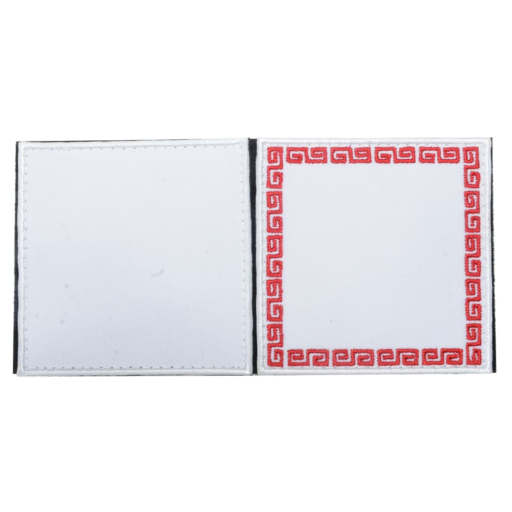 IXA EMB ミリタリーパッチ 色紙 ホワイト無地&中華枠 ベルクロ 2枚入り IE-CCC50 イクサエンブ ミリタ..