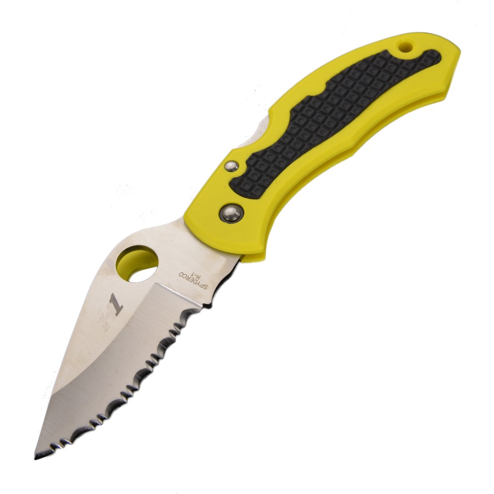 Spyderco 折りたたみナイフ スナピットソルト H-1 波刃 ザイテル C26SYL スパイダルコ 折り畳みナイフ フォルダー フォールディングナイフ ホールディングナイフ 折り畳み式ナイフ 折りたたみ式ナイフのサムネイル