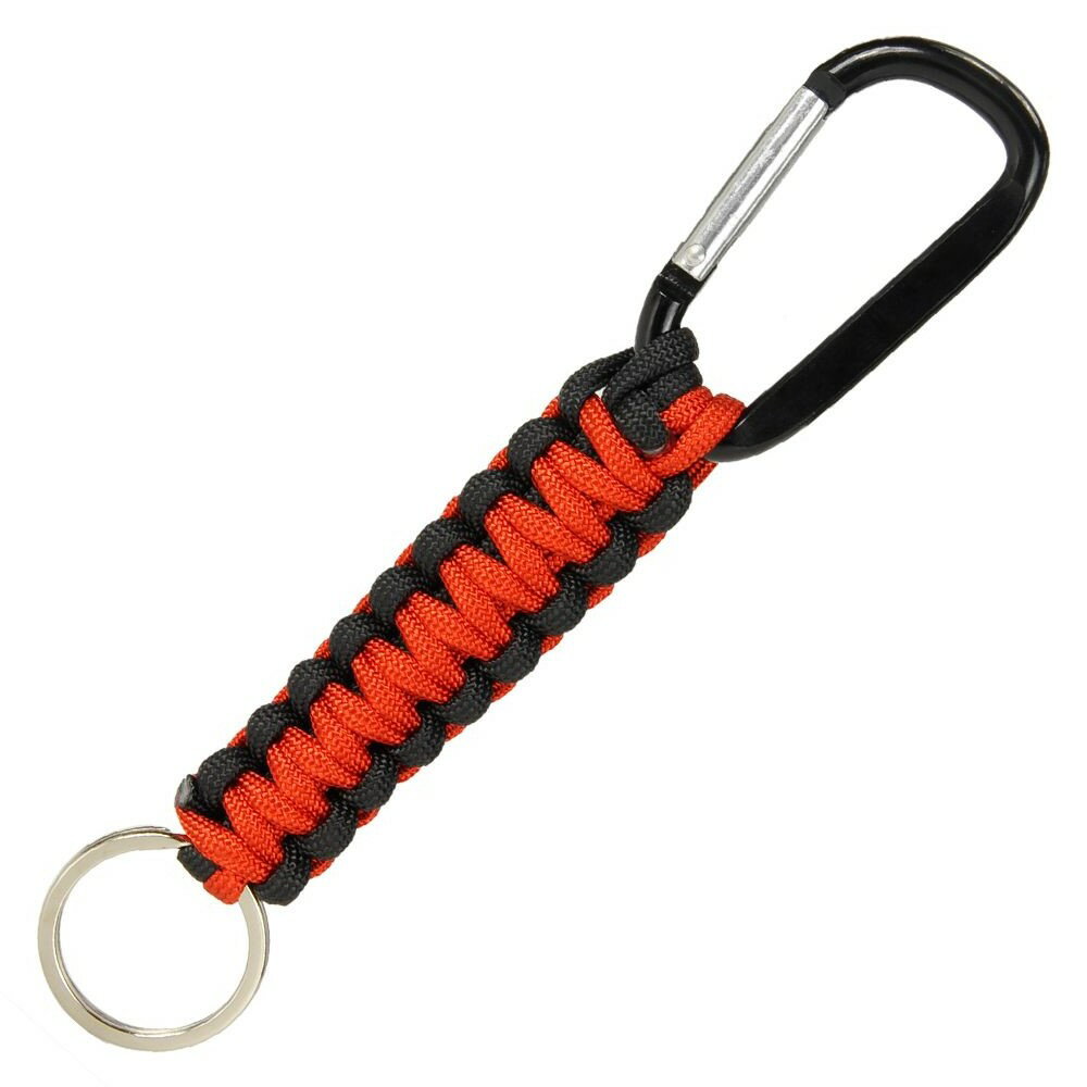 ROTHCO パラコードキーホルダー カラビナ付 [ レッド&ブラック ] ロスコ キーリングホルダー キーリング キーチェーン パラコードキーリング パラコードキーチェーン パラコードストラップ パラコードアクセサリー?パラコード 編み込みキーホルダー パラコード編み
