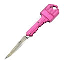 キーホルダーナイフ 鍵型 スチール [ ピンク ] カギ型 折りたたみナイフ 折り畳みナイフ キーナ ...