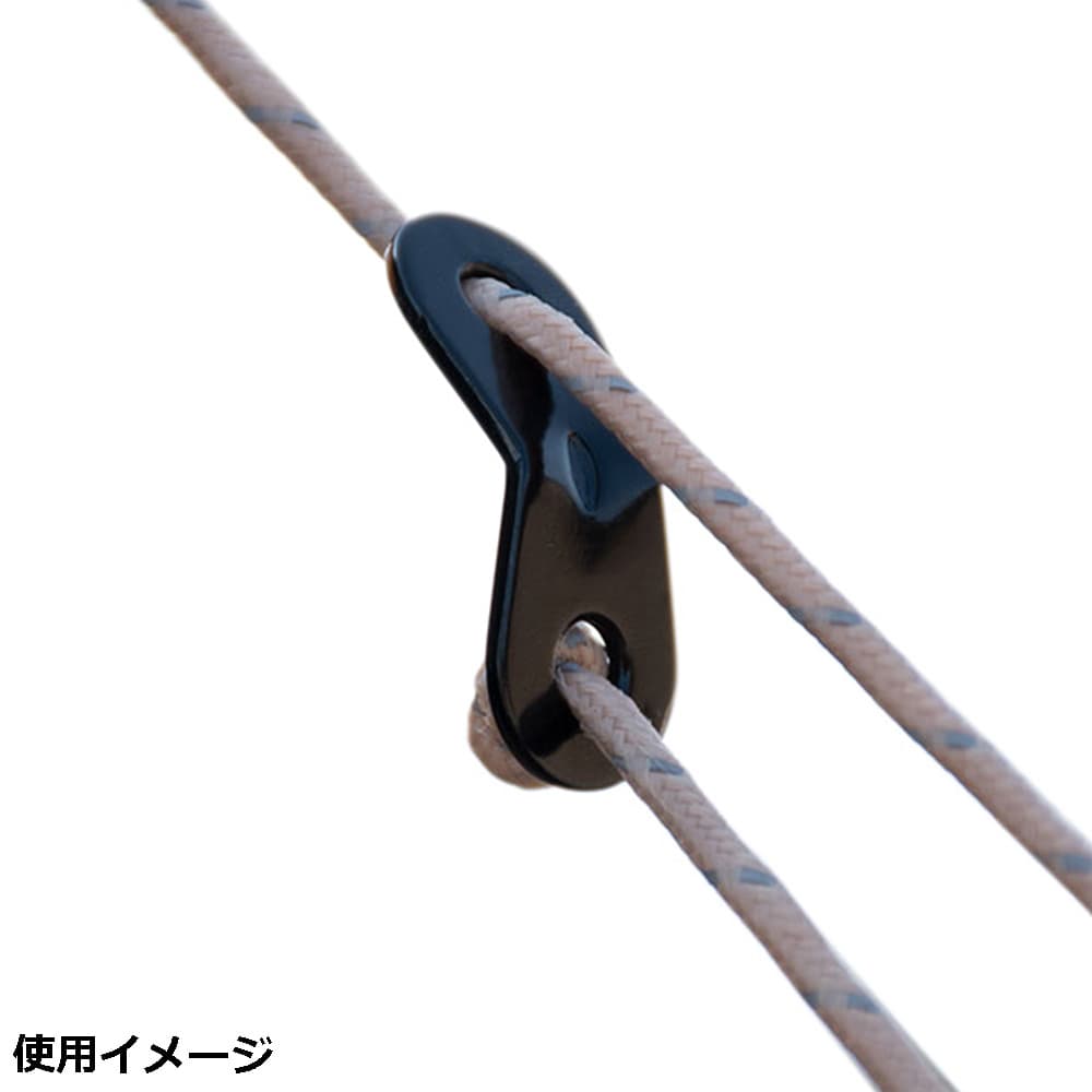 ロープストッパー 自在金具 アルミニウム製 コードスライダー 2穴 [ ブラック / 1個 ] アウトドア用品 長さ調整 ロープ調整 キャンプ テント タープ 登山 バーベキュー ロープタイトナー ロープテンショナー ロープアジャスター ロープクリップ ロープクランプ - Image 2