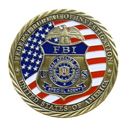 チャレンジコイン FBI 公式紋章 記念メダル Challenge Coin 記念コイン ミカエル像 亜鉛合金 彫刻 円形 透明ケース付き ミリタリーメダル ミリタリーコイン