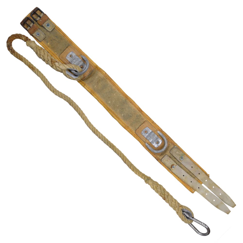 【中古】チェコ共和国 安全帯ベルト 消防士 ピンバックル 放出品 [ ベージュ ] ファイヤーマン レスキュー 装備品 ワークポジションベルト 高所作業 払下げ ランヤード カラビナ チェコ軍放出品 ミリタリーサープラス ミリタリーグッズ デューティーベルト サバゲーベルト(3)