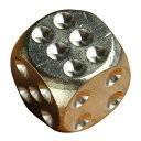 サイコロ 真鍮製 ダイス 丸角 [ 15mm ] 正六面体 さいころ dice 黄銅 ゲーム