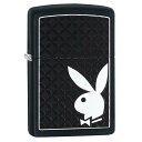 PLAYBOYジッポ ZIPPO プレイボーイ ダイヤモンド柄 29578 マットブラック ジッポー オイルライター Playboy ダイヤモンドパターン Duo-Tone 黒 白