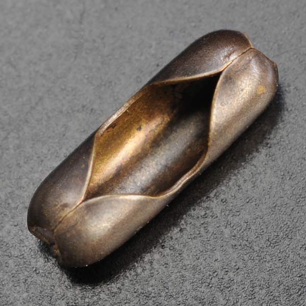 ボールチェーン 留め具 真鍮 古美 ボール直径2mm用 Chain Clasp ドッグタグ ドックタグ 認識票 DOG TAG つやあり 艶あり つやなし メン...