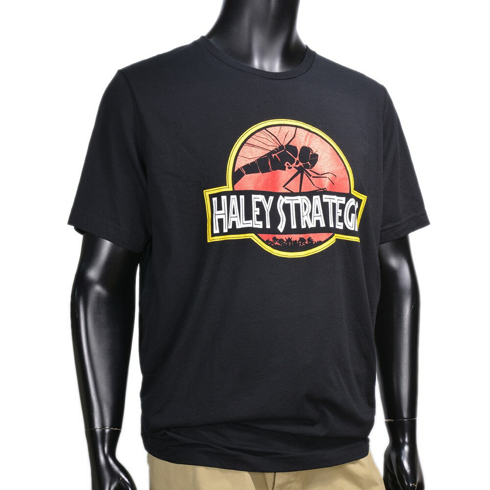Haley Strategic ジュラシック・パーク 半袖Tシャツ ロゴ [ ブラック / XLサイズ ] ハーレーストラテジック JURASSIC PARK ロゴマーク メンズTシャツ 半そで プリント デザイン スポーツ ミリタリーTシャツ ミリタリーシャツ 綿 ポリエステル 軍服 戦闘服 BDU