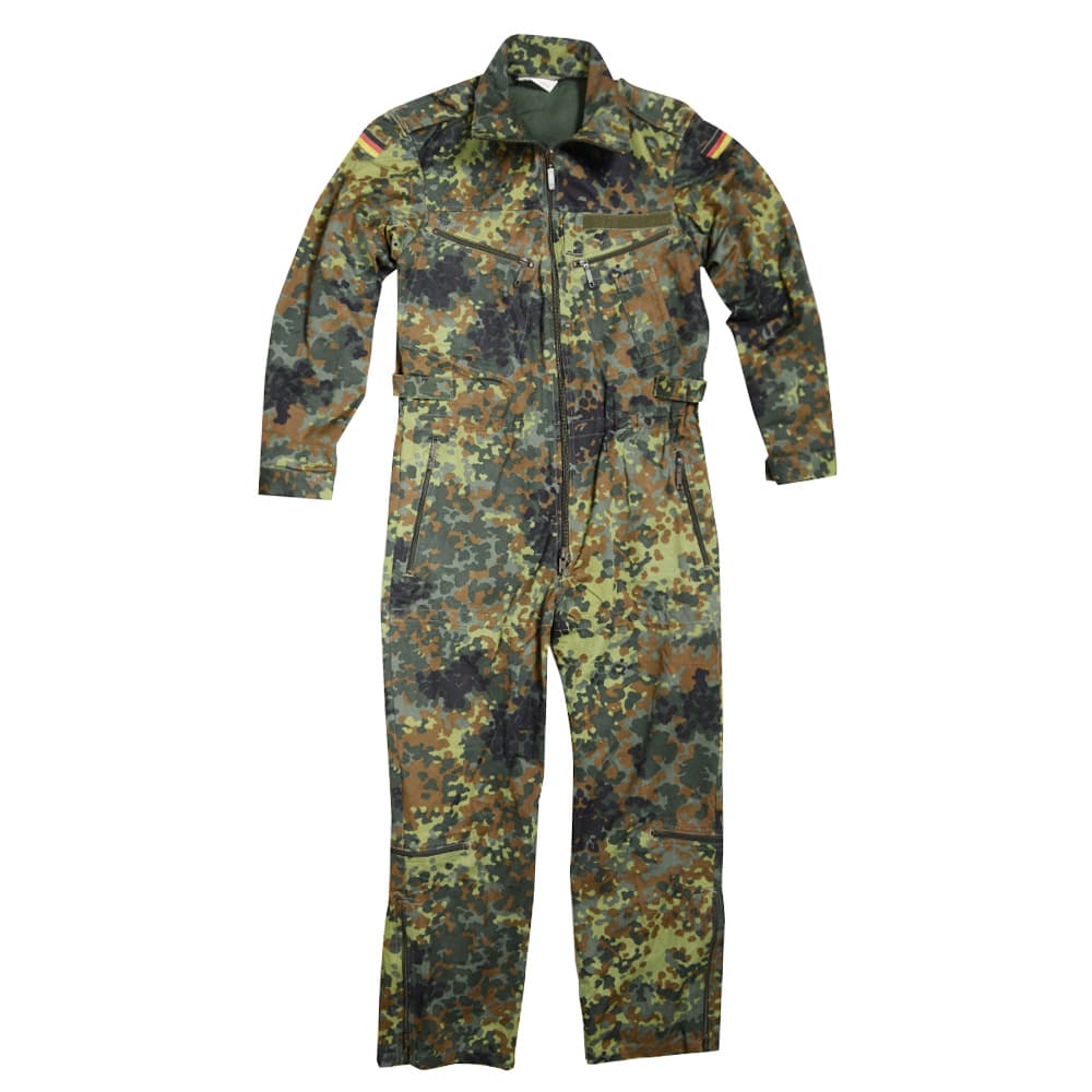 ドイツ軍放出品 カバーオール 戦車兵用 フレクターカモ 裏地無し [ 175-185/100 / 可 ] ドイツ連邦軍 つなぎ ジャンプスーツ オーバーオール 作業着 飛行服 ツナギ 煙管服 円管服 円環服 えんかん服 ミリタリーサープラス ミリタリーグッズ
