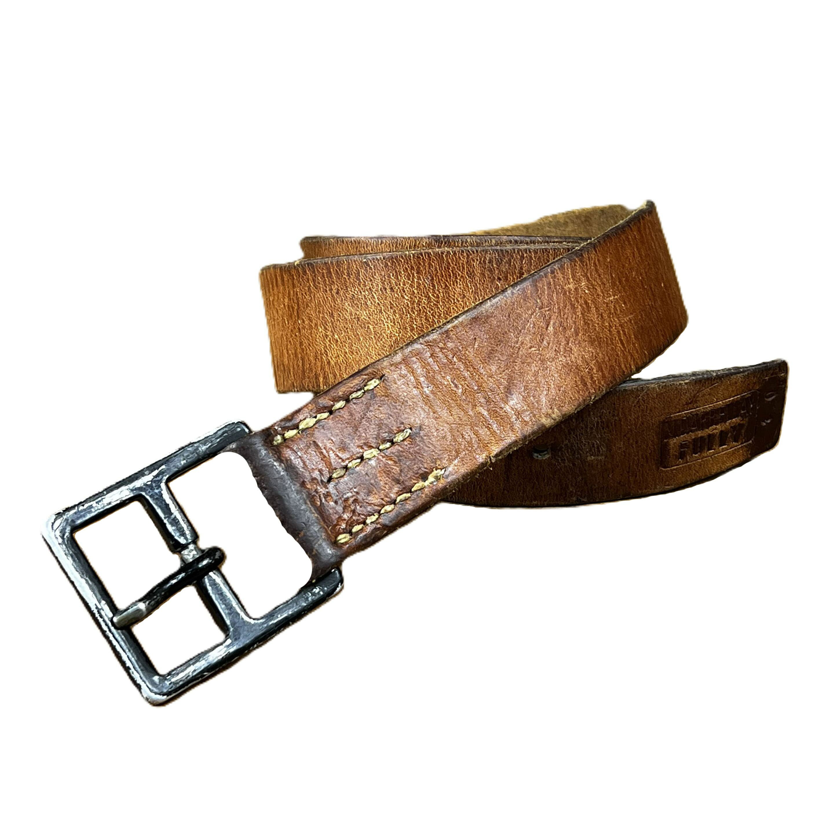 スイス軍放出品 レザーベルト ベルト穴隠しなし ピンベルトバックル [ 可 ] 本革ベルト レザーパンツベ..