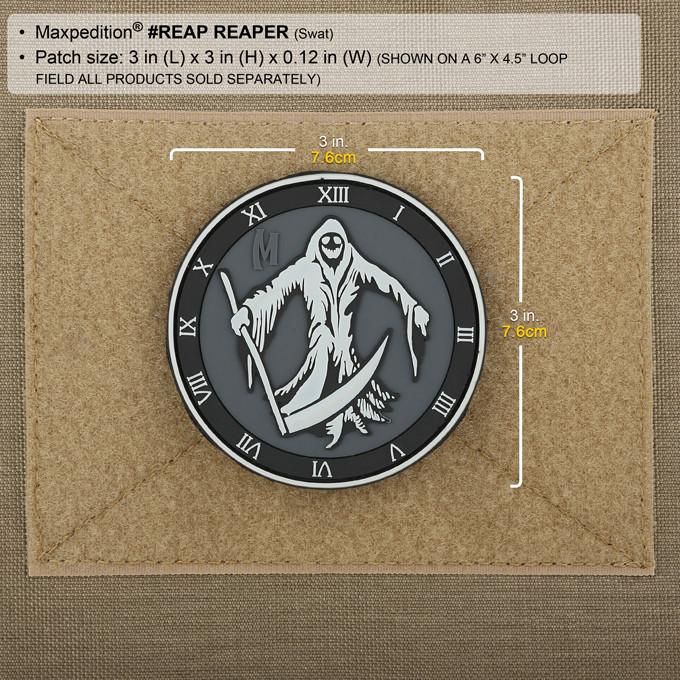 MAXPEDITION パッチ 死神 ベルクロ PVC製 [ SWAT ] マックスペディション Reaper Grim ミリタリーワッペン ミリタリーパッチ アップリケ 記章 徽章 ラバー スリーブバッジ