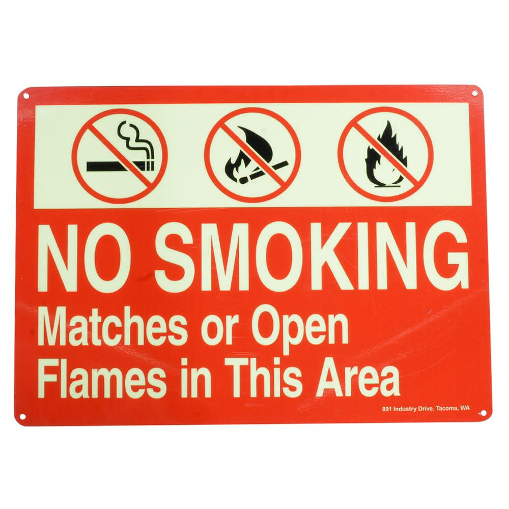 メッセージプレート NO SMOKING 火気厳禁 アルミ製 蓄光 0003458-0013 セキュリティ看板 ノースモーキング 禁煙 グロータイプ ブリキ看板 通販 通信販売 錻力看板 金属看板 鉄板看板 メタルサイン レトロ風 ビンテージ インテリア雑貨 壁掛けインテリア