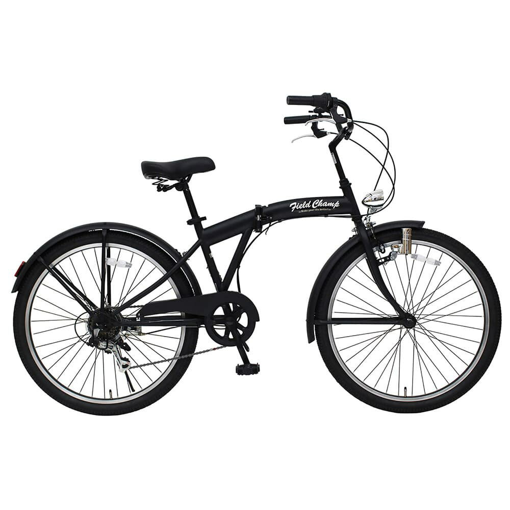 MIMUGO 折り畳み自転車 FIELD CHAMP 26インチ アンティークバイク MG-FCP266BC マットブラック 折り畳みバイク フォールディングバイク コンパクトバイク 持ち運び自転車 サイクル バイシクル バイク 二輪車