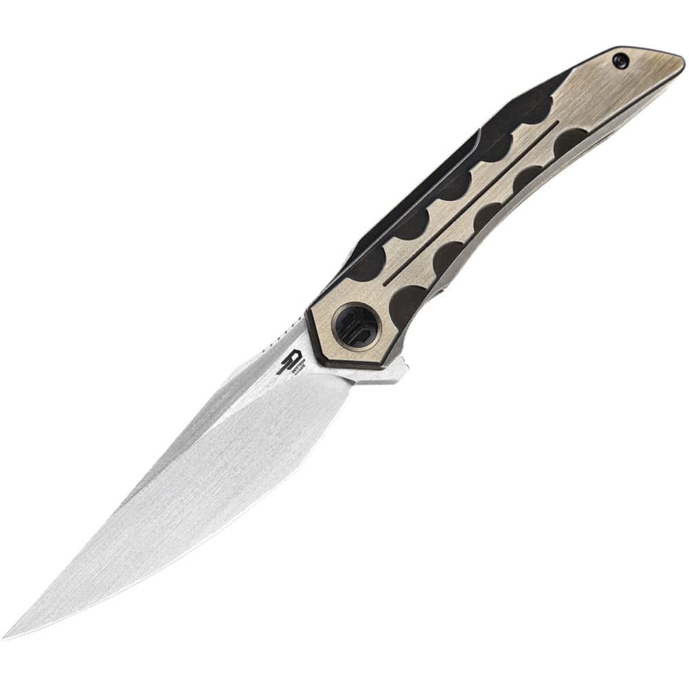 BESTECH KNIVES 折りたたみナイフ SAMARI フレームロック式 ブロンズカラー 収納ポーチ付き BT2009D べステックナイフ フォールディングナイフ 折り畳みナイフ 折り畳み式ナイフ 折りたたみ式ナイフ フォルダー