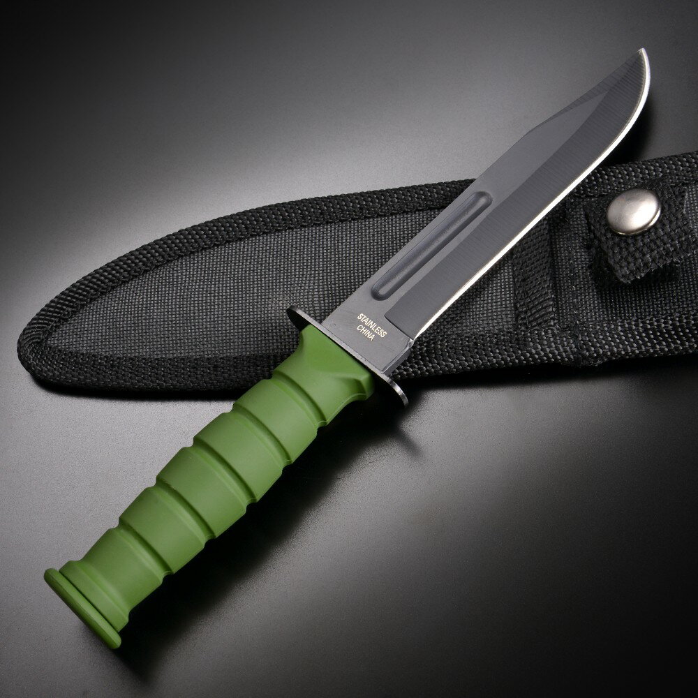 アウトドア用 ミニナイフ 3CR13鋼 ラバーハンドル [ グリーン ] 登山 魚釣り フィッシングナイフ キャンプナイフ アウトドアナイフ ハンティングナイフ 狩猟 サバイバルナイフ シースナイフ 刃物 渓流ナイフ通販格安セール情報　楽天　通販