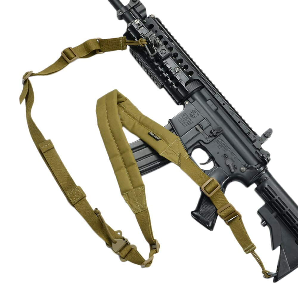 REPSGEAR ガンスリング MK2 ワイドパッド入り 2ポイントスリング PTSL01 [ コヨーテブラウン ] レプズギア ショルダーベルトストラップ 小銃用負紐 2点スリング 2点式スリング 2ptスリング ツーポイントスリング 負い紐 サバゲー用スリング エアガン用スリング