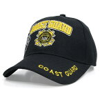 ベースボールキャップ COAST GUARD 帽子 ロゴ入り 米国沿岸警備隊 ベルクロ ブラック コーストガード USCG サービスマーク入り アメリカ 野球帽 ミリタリーキャップ メンズ 通販 販売 軍用帽