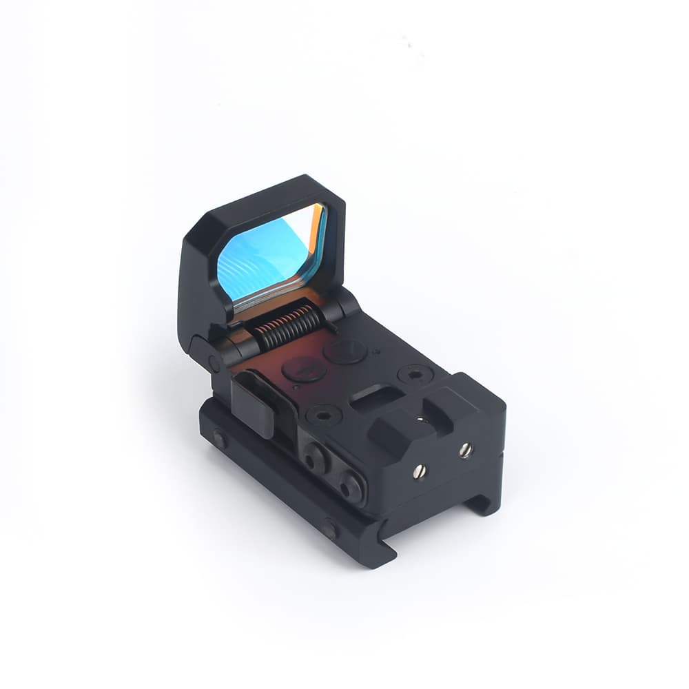 ミリタリーショップ レプマートのAIM-O ドットサイト FlipDot リフレックスサイト 折りたたみ式 AO6008 エイムオー フリップアップ ダットサイト 光学照準器 オプティカルサイト オープンドット ドットスコープ レッドサイト レッドドットスコープ ホログラサイト｜アングル2