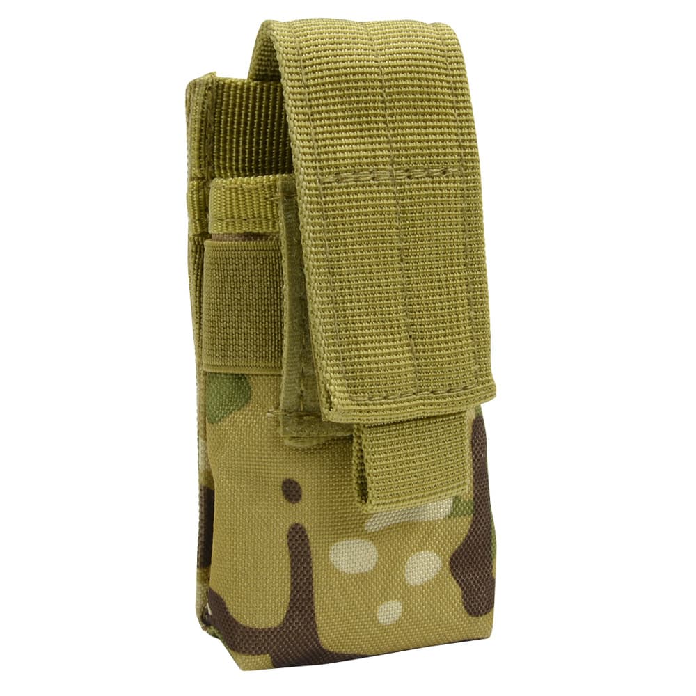 フラッシュライトポーチ MOLLE対応 ベルクロ高さ調整可能 ナイロン [ カモフラージュ ] 懐中電灯ポーチ ライト収納ポーチ アウトドア ミリタリー サバイバル サバゲー ライトケース ハンディライトポーチ