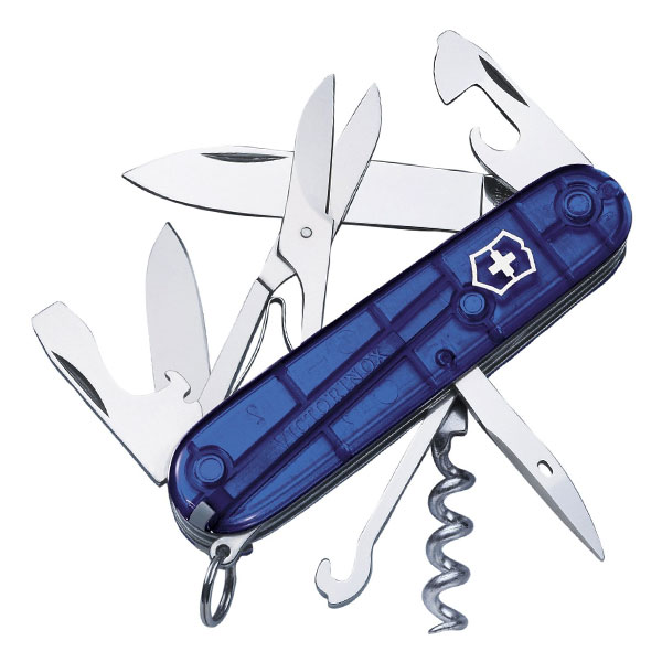 VICTORINOX アーミーナイフ クライマー [ クリアブルー ] ビクトリノックス Climber ツールナイフ マルチツール 十徳ナイフ キャンピングナイフ 万能ナイフ ミリタリー アウトドア 防災 軍用ナイフ 万能ツールのサムネイル