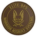 WARRIOR ASSAULT SYSTEMS パッチ ロゴマーク 丸型 ベルクロ ラバー製  ウォーリアーアサルトシステムズ ミリタリーワッペン ELITE-OPS ミリタリーパッチ アップリケ 記章 ゴム 企業モノワッペン ロゴワッペン ロゴパッチ スリーブバッジ