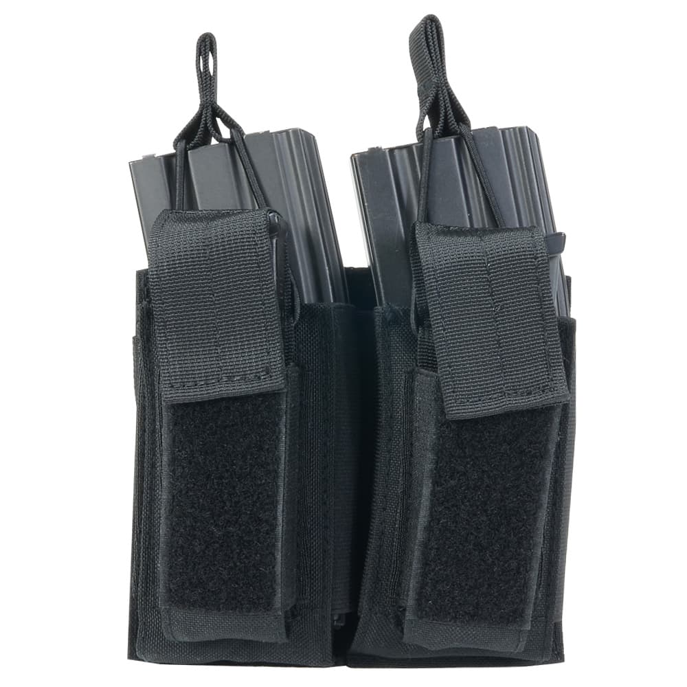 ミリタリーショップ レプマートのTAKTAK ライフル&拳銃用マグポーチ M4/9mm/45口径 BE0033 [ ブラック ] マグポーチ ピストルマグポーチ ピストルマガジンポーチ サバゲーポーチ ミリタリー アウトドア サバイバル コンビマガジンポーチ コンビマガジンケース コンビマガジンホルダー コンビマグポーチ｜アングル2