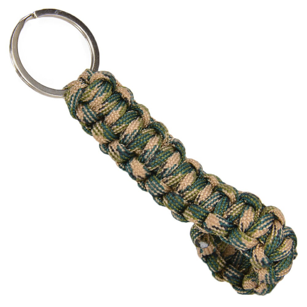 パラコードキーホルダー コブラステッチ ループ [ ウッドランドカモ ] キーリングホルダー キーリング キーチェーン パラコードキーリング パラコードキーチェーン パラコードストラップ パラコードアクセサリー?パラコード 編み込みキーホルダー パラコード編み
