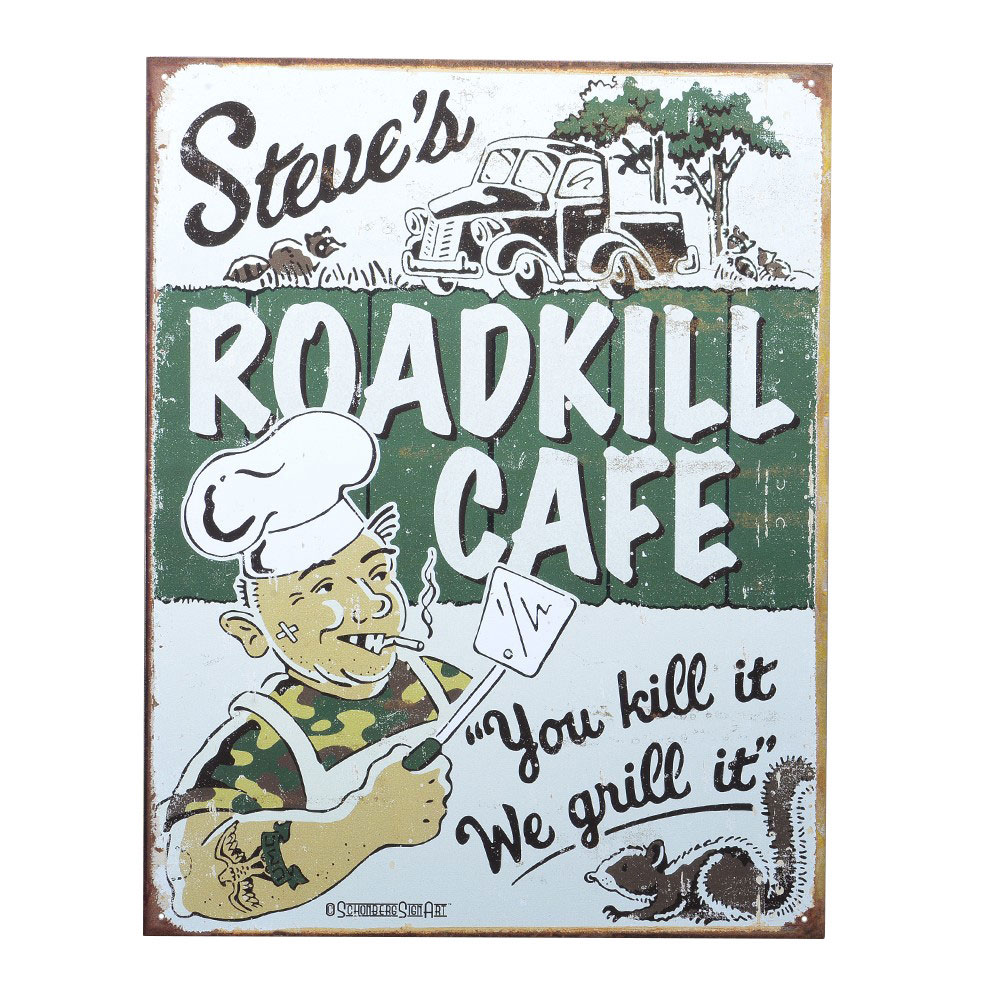 ブリキ看板 スティーブズ・カフェ SCHONBERG | ブリキカンバン ティンサイン サインボード インテリア TINサイン アメリカン雑貨 キッチン 家庭用品 通販 通信販売 日用品 生活用品 錻力看板 金属看板 鉄板看板 メタルサイン レトロ風 ビンテージ インテリア雑貨