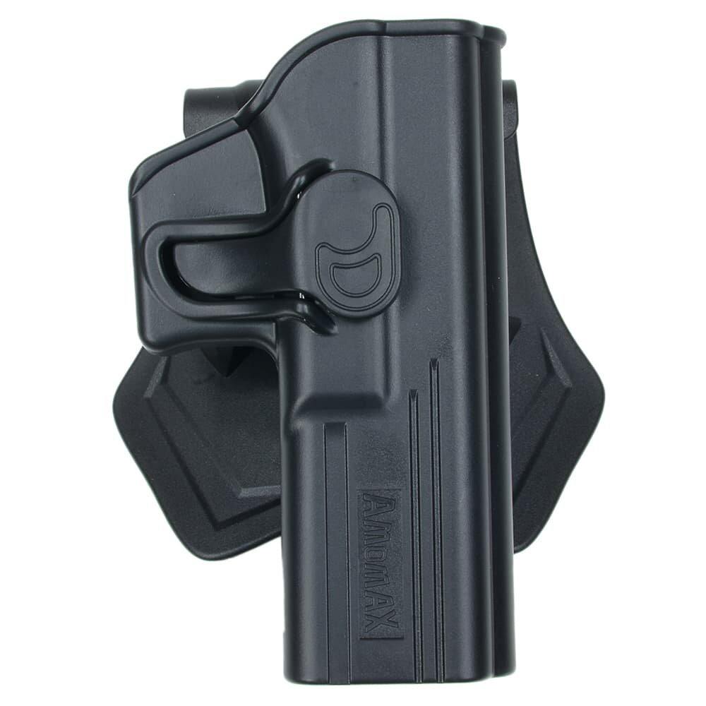 AMOMAX タクティカルホルスター RELEASE BUTTON HOLSTER 右用 ブラック AM-G17G2 アモマックス TACTICAL ヒップホルスター CQCホルスター CQBホルスター 近接格闘 拳銃嚢 ベルトホルスター LV2以上 レベル2以上 CQC CQB 奪われにくい プラスチック 樹脂製 腰用ホルスター