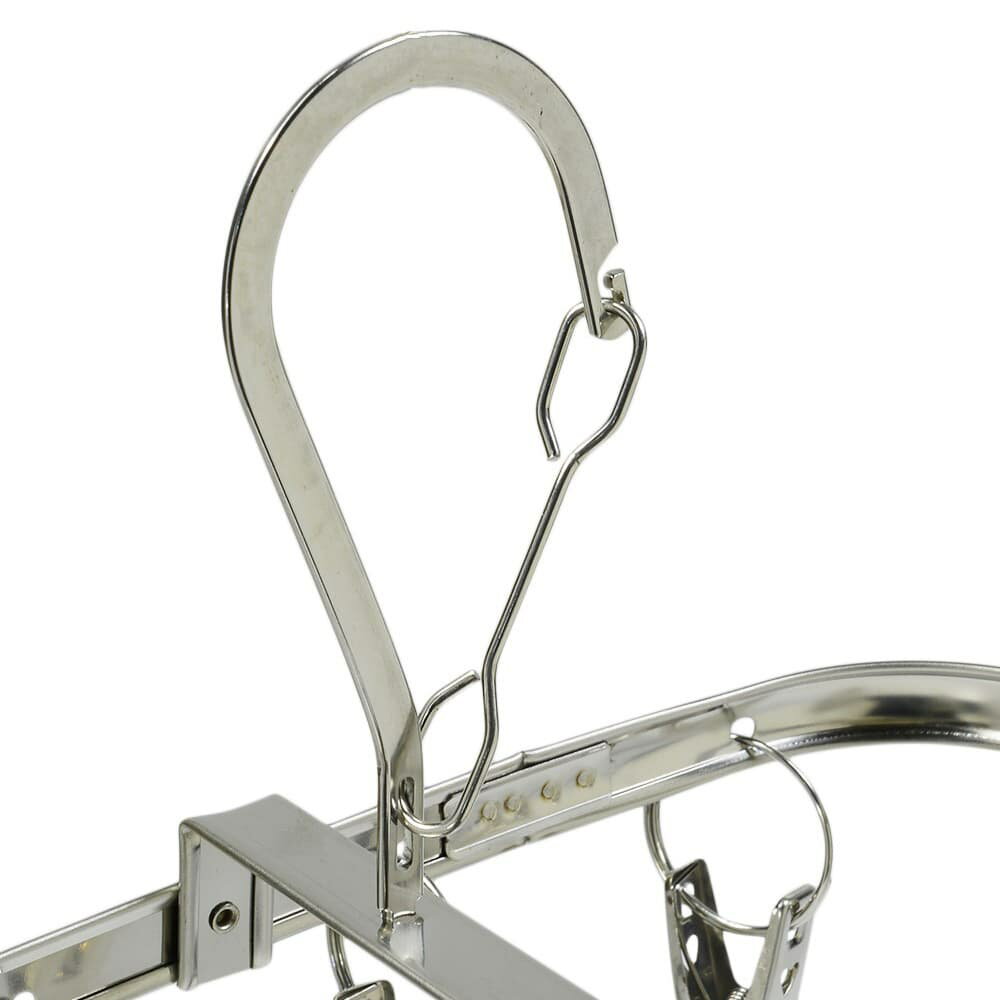 ピンチハンガー 折りたたみ式 ステンレス製 ランドリー用品 [ シルバー / 大 ] 洗濯ばさみ 洗濯用品 洗濯グッズ ランドリーグッズ