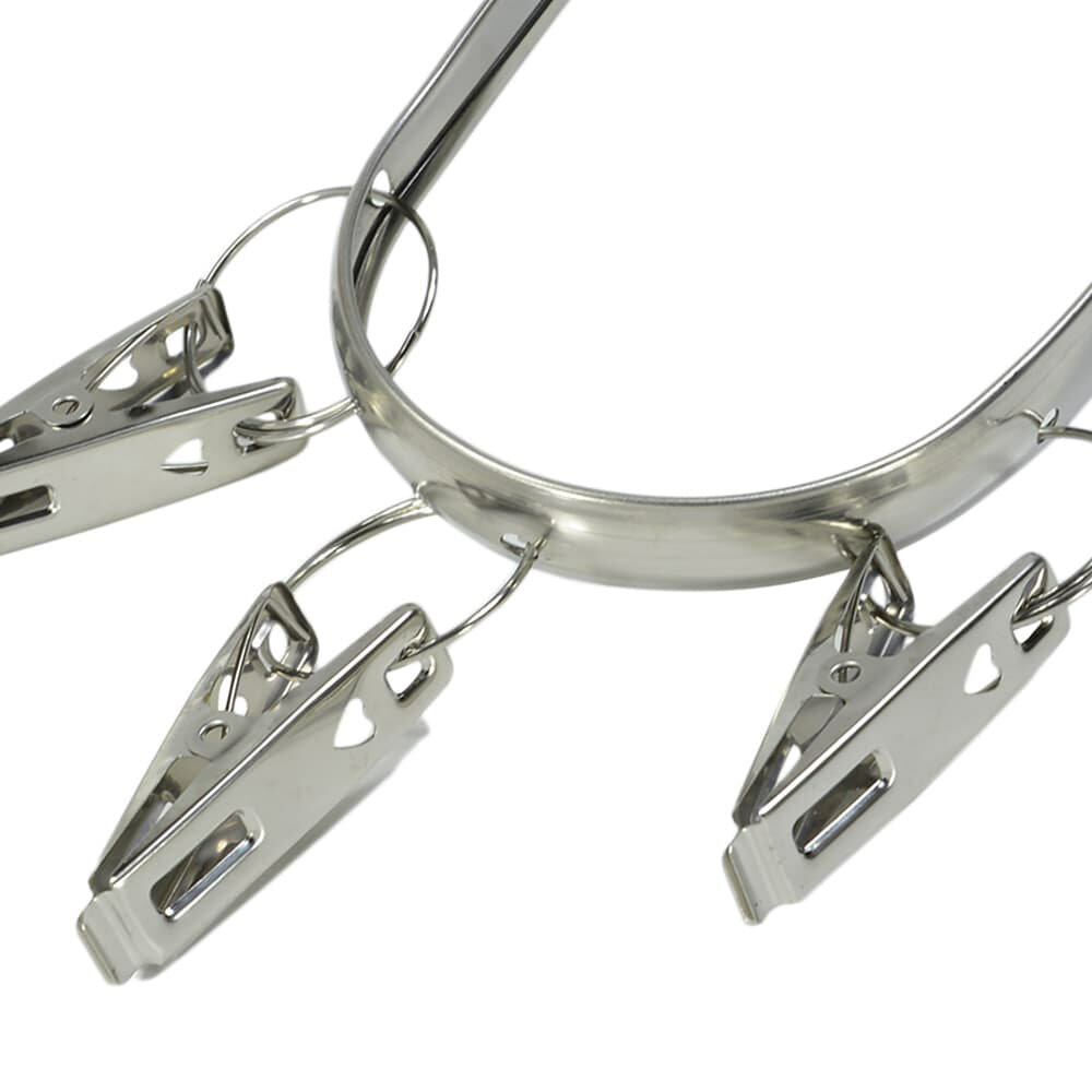 ピンチハンガー 折りたたみ式 ステンレス製 ランドリー用品 [ シルバー / 大 ] 洗濯ばさみ 洗濯用品 洗濯グッズ ランドリーグッズ