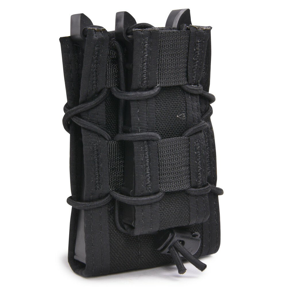 High Speed Gear ライフル&拳銃用マグポーチ TACO LT ダブルデッカー M4/AK/7.62mm/9mm/45口径 軽量 17DD00 [ ブラック ] ハイスピードギア HSGI マガジンポーチ マグポーチ ライトウエイト ダブルダッカー ダブルマガジンポーチ 弾倉 サバゲー 装備品 サバゲーポーチ