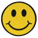 ミリタリーパッチ スマイルマーク 丸型 アイロンシート付 ミリタリーワッペン アップリケ SMILE Smiley スリーブバッジ